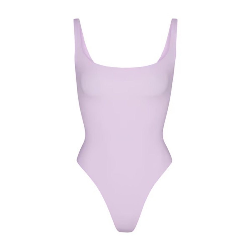 Skims fits everybody square neck thong bodysuit in sugarplum